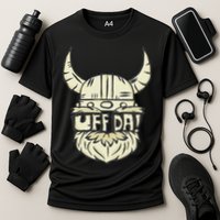 Uff Da Norwegian Quote Scandinavian Helmet Cooling Performance Crew T-Shirt