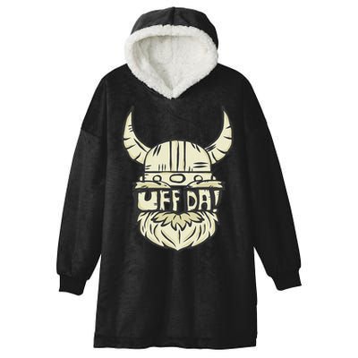 Uff Da Norwegian Quote Scandinavian Helmet Hooded Wearable Blanket