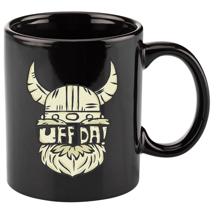 Uff Da Norwegian Quote Scandinavian Helmet 11oz C Handle Ceramic Mug