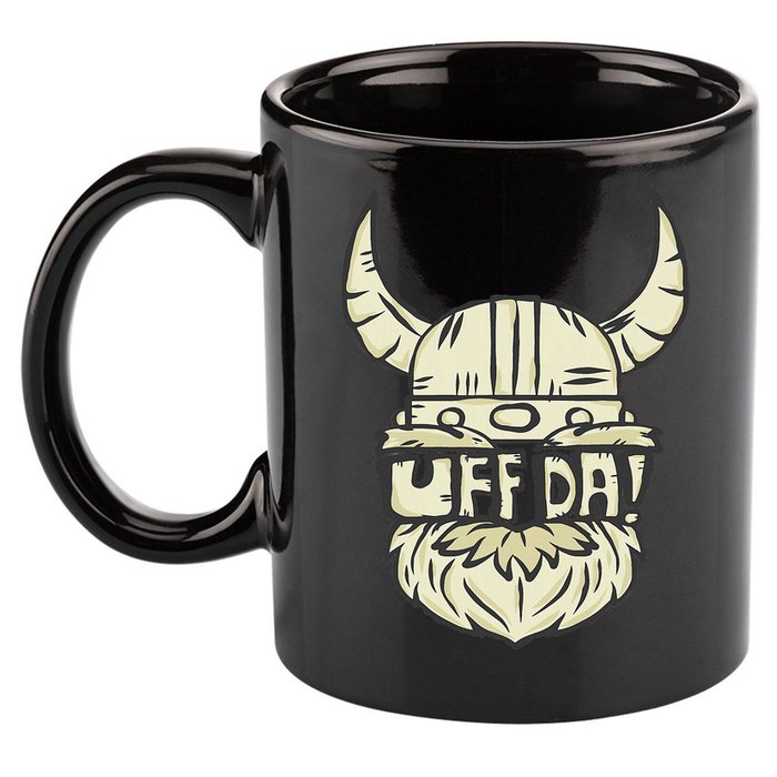 Uff Da Norwegian Quote Scandinavian Helmet 11oz C Handle Ceramic Mug