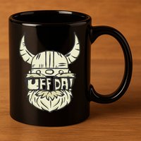 Uff Da Norwegian Quote Scandinavian Helmet 11oz C Handle Ceramic Mug