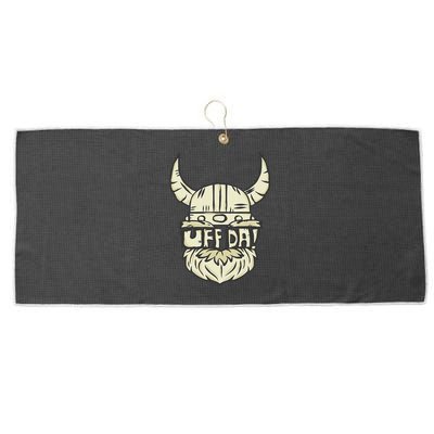 Uff Da Norwegian Quote Scandinavian Helmet Large Microfiber Waffle Golf Towel