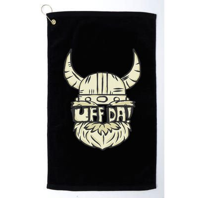 Uff Da Norwegian Quote Scandinavian Helmet Platinum Collection Golf Towel