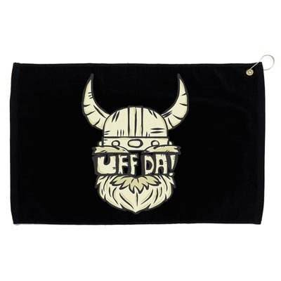 Uff Da Norwegian Quote Scandinavian Helmet Grommeted Golf Towel