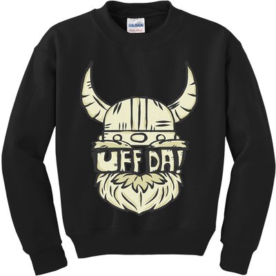 Uff Da Norwegian Quote Scandinavian Helmet Kids Sweatshirt