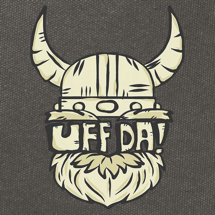 Uff Da Norwegian Quote Scandinavian Helmet Cotton Canvas Backpack