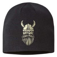 Uff Da Norwegian Quote Scandinavian Viking Helmet Beard Man Sustainable Beanie