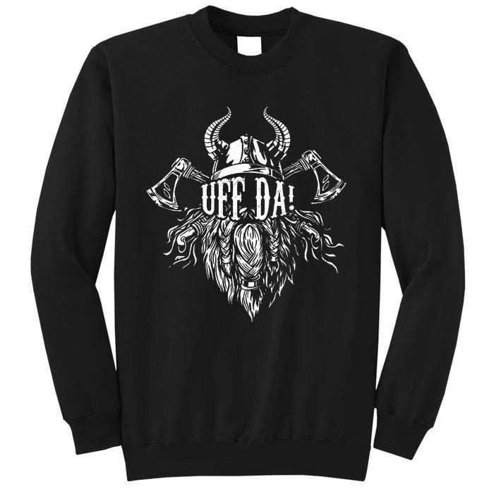 Uff Da Norwegian Quote Scandinavian Viking Helmet Beard Man Sweatshirt