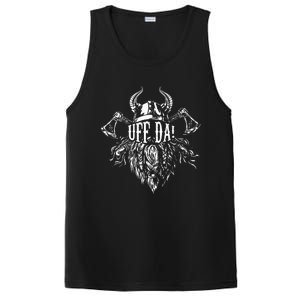 Uff Da Norwegian Quote Scandinavian Viking Helmet Beard Man PosiCharge Competitor Tank