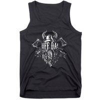 Uff Da Norwegian Quote Scandinavian Viking Helmet Beard Man Tank Top