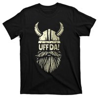 Uff Da Norwegian Quote Scandinavian Viking Helmet Beard Man  T-Shirt