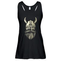 Uff Da Norwegian Quote Scandinavian Viking Helmet Beard Man  Ladies Essential Flowy Tank