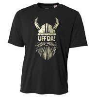 Uff Da Norwegian Quote Scandinavian Viking Helmet Beard Man Cooling Performance Crew T-Shirt