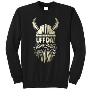 Uff Da Norwegian Quote Scandinavian Viking Helmet Beard Man Sweatshirt