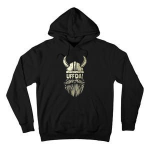 Uff Da Norwegian Quote Scandinavian Viking Helmet Beard Man Tall Hoodie