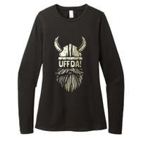 Uff Da Norwegian Quote Scandinavian Viking Helmet Beard Man Womens CVC Long Sleeve Shirt