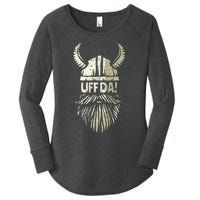 Uff Da Norwegian Quote Scandinavian Viking Helmet Beard Man Women's Perfect Tri Tunic Long Sleeve Shirt