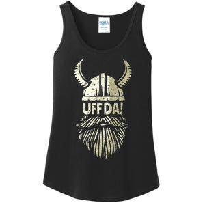 Uff Da Norwegian Quote Scandinavian Viking Helmet Beard Man Ladies Essential Tank