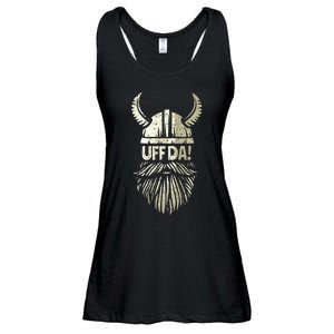 Uff Da Norwegian Quote Scandinavian Viking Helmet Beard Man Ladies Essential Flowy Tank