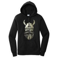 Uff Da Norwegian Quote Scandinavian Viking Helmet Beard Man Women's Pullover Hoodie