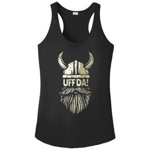 Uff Da Norwegian Quote Scandinavian Viking Helmet Beard Man Ladies PosiCharge Competitor Racerback Tank