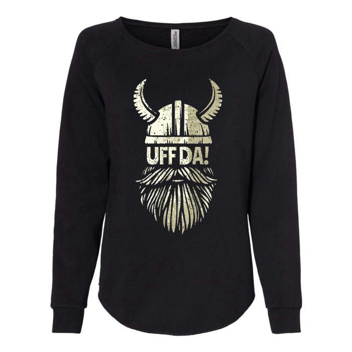 Uff Da Norwegian Quote Scandinavian Viking Helmet Beard Man Womens California Wash Sweatshirt