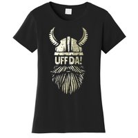 Uff Da Norwegian Quote Scandinavian Viking Helmet Beard Man Women's T-Shirt