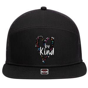 Unity Day Orange Heart Be Kind Anti Bullying Teacher 7 Panel Mesh Trucker Snapback Hat