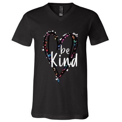 Unity Day Orange Heart Be Kind Anti Bullying Teacher V-Neck T-Shirt
