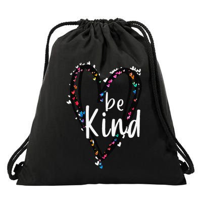 Unity Day Orange Heart Be Kind Anti Bullying Teacher Drawstring Bag