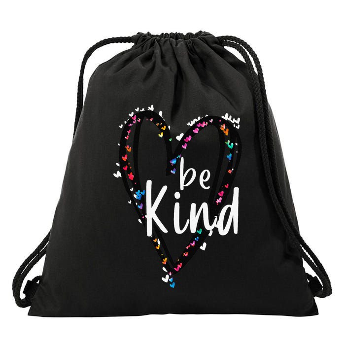 Unity Day Orange Heart Be Kind Anti Bullying Teacher Drawstring Bag