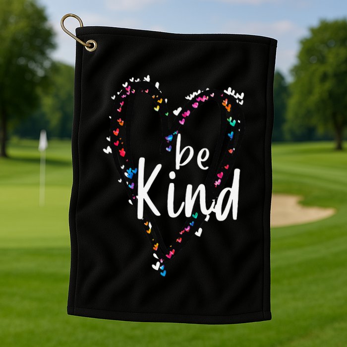 Unity Day Orange Heart Be Kind Anti Bullying Teacher Golf Towel