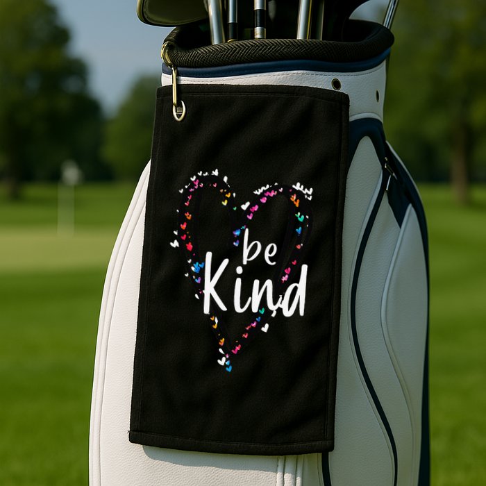 Unity Day Orange Heart Be Kind Anti Bullying Teacher Golf Towel