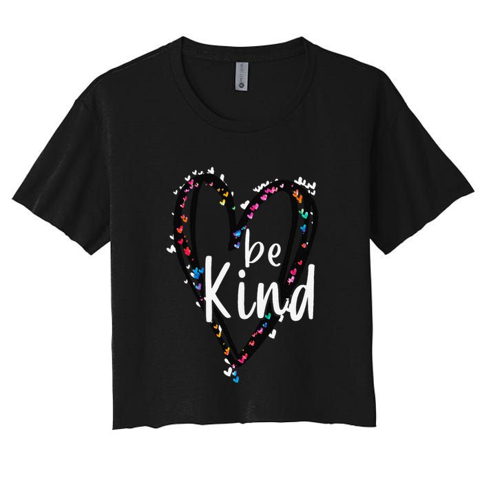 Unity Day Orange Heart Be Kind Anti Bullying Teacher Women's Crop Top Tee