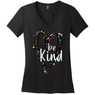 Unity Day Orange Heart Be Kind Anti Bullying Teacher Women's V-Neck T-Shirt
