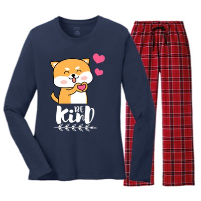 Unity Day Orange Dog Be Kind Anti Bullying Gift And Be Kind Women's Long Sleeve Flannel Pajama Set 