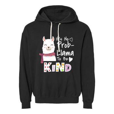 Unity Day Orange No Prob Llama Be Kind Anti Bullying Garment-Dyed Fleece Hoodie