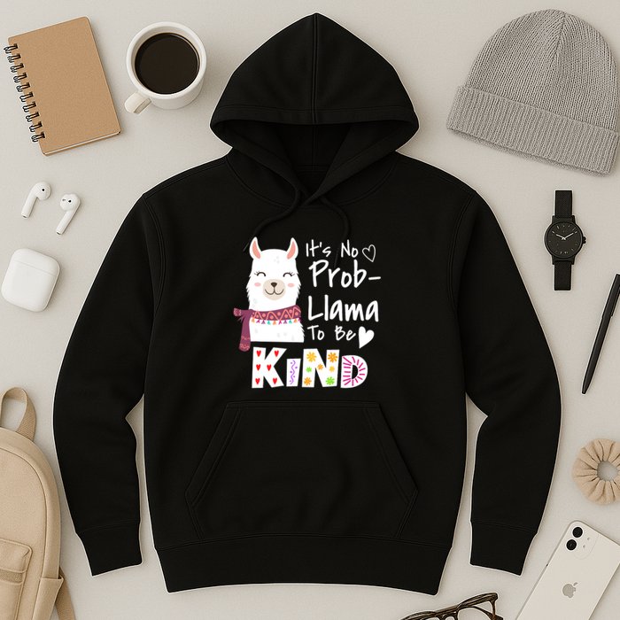 Unity Day Orange No Prob Llama Be Kind Anti Bullying Hoodie