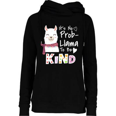 Unity Day Orange No Prob Llama Be Kind Anti Bullying Womens Funnel Neck Pullover Hood