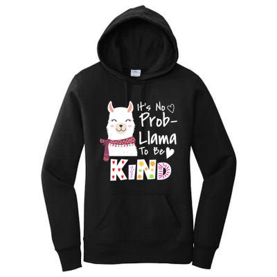 Unity Day Orange No Prob Llama Be Kind Anti Bullying Women's Pullover Hoodie