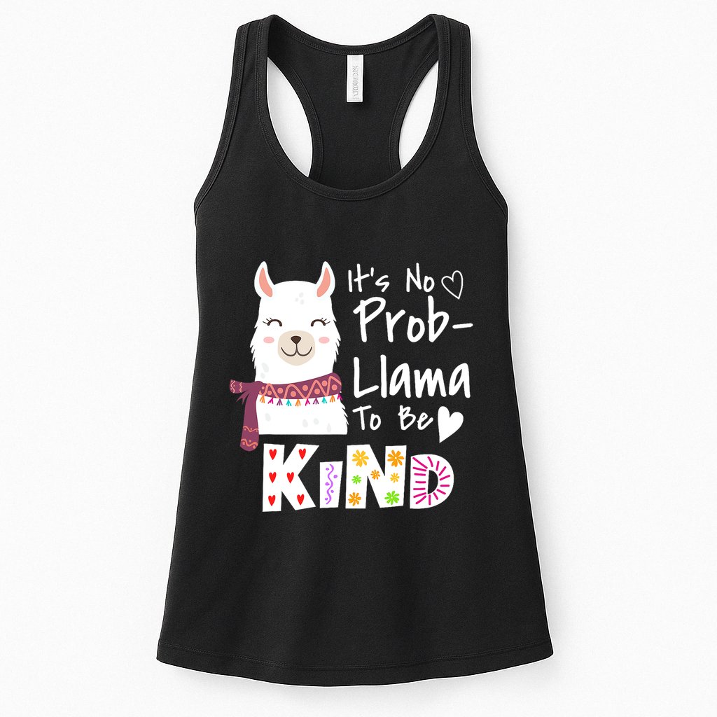 Unity Day Orange No Prob Llama Be Kind Anti Bullying Womens Tank Top
