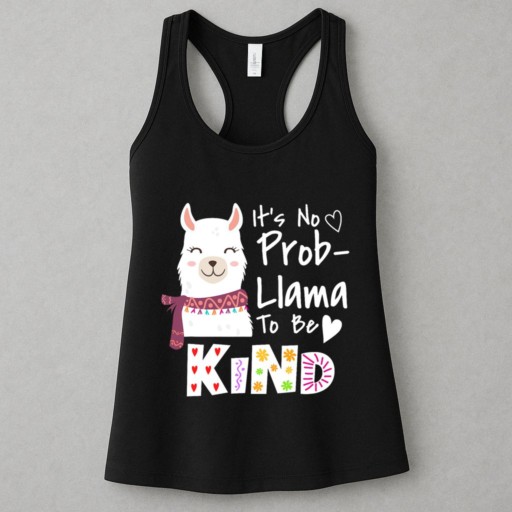 Unity Day Orange No Prob Llama Be Kind Anti Bullying Womens Tank Top