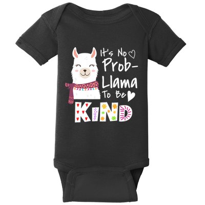 Unity Day Orange No Prob Llama Be Kind Anti Bullying Baby Bodysuit