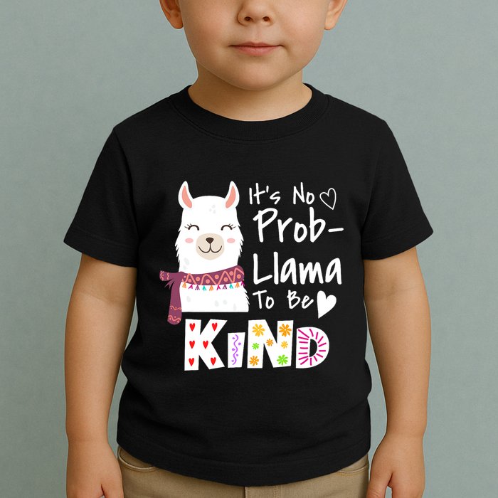Unity Day Orange No Prob Llama Be Kind Anti Bullying Toddler T-Shirt
