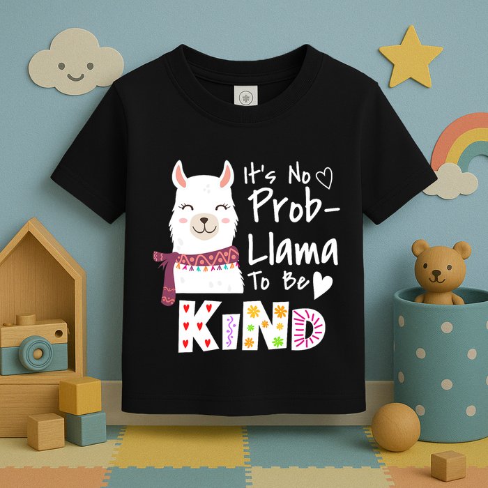 Unity Day Orange No Prob Llama Be Kind Anti Bullying Toddler T-Shirt