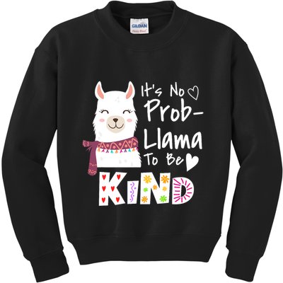 Unity Day Orange No Prob Llama Be Kind Anti Bullying Kids Sweatshirt