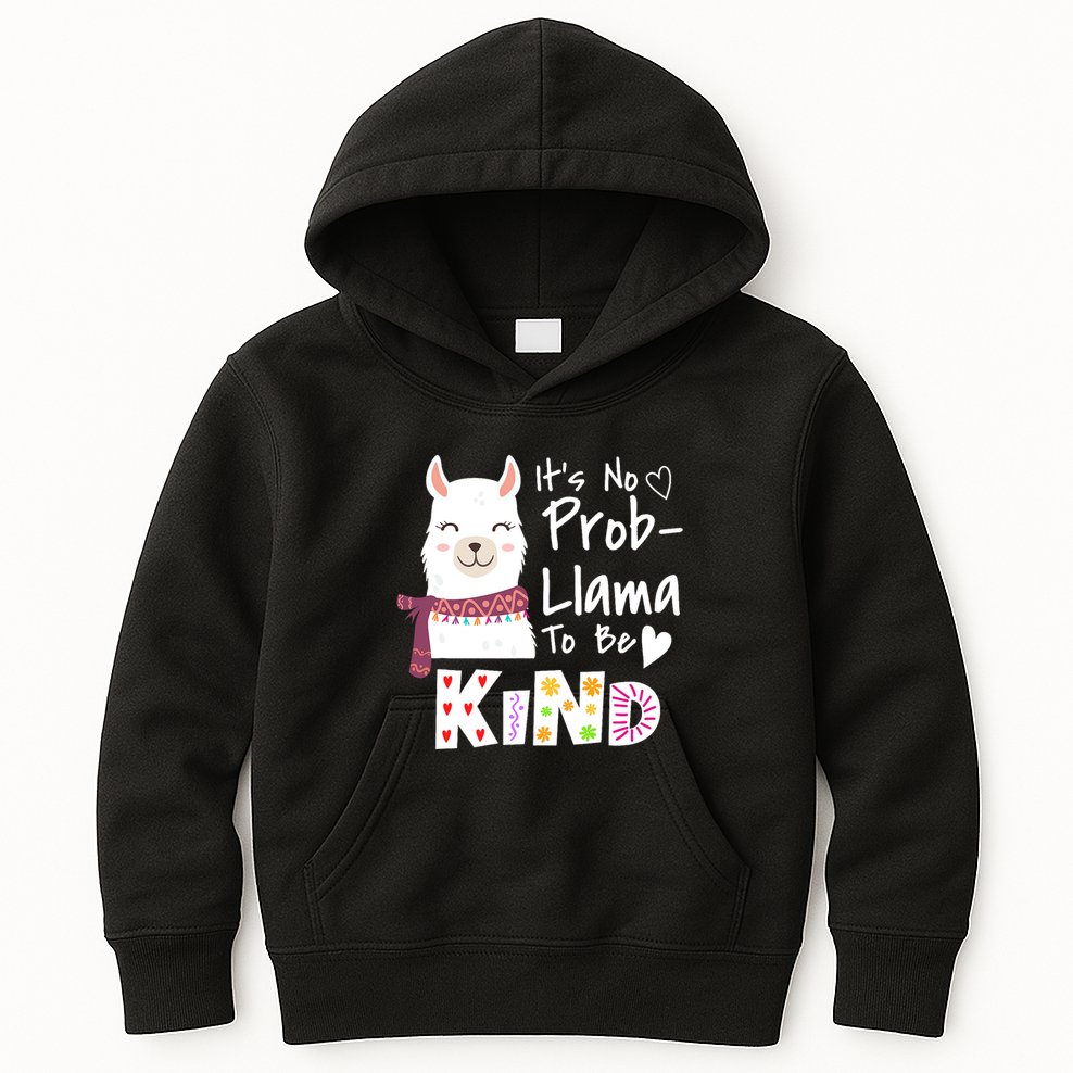 Unity Day Orange No Prob Llama Be Kind Anti Bullying Kids Hoodie