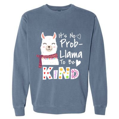 Unity Day Orange No Prob Llama Be Kind Anti Bullying Garment-Dyed Sweatshirt