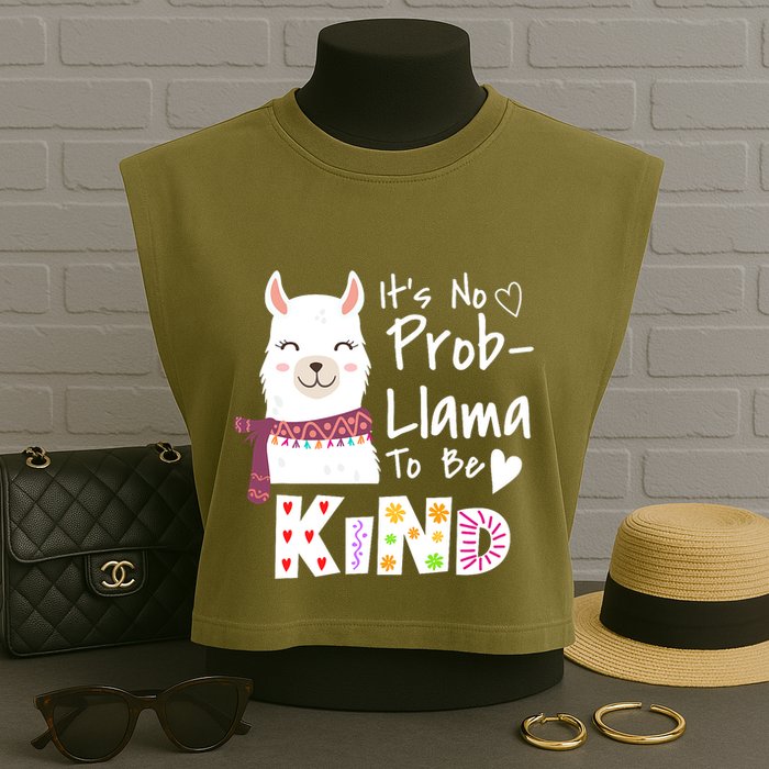 Unity Day Orange No Prob Llama Be Kind Anti Bullying Garment-Dyed Women's Muscle Tee