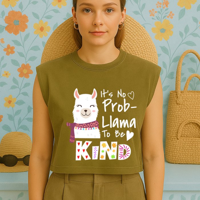 Unity Day Orange No Prob Llama Be Kind Anti Bullying Garment-Dyed Women's Muscle Tee